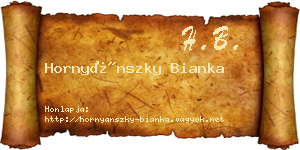 Hornyánszky Bianka névjegykártya