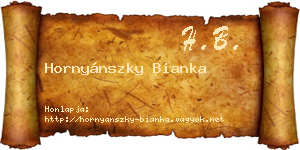 Hornyánszky Bianka névjegykártya